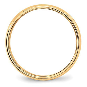 Men's 14K Yellow Gold Milgrain Half Round Band (From 4mm to 6mm)