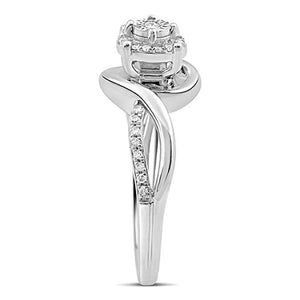 Soaring Heart Diamond Promise Ring In Sterling Silver