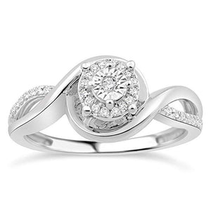 Soaring Heart Diamond Promise Ring In Sterling Silver