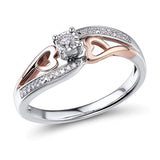 True Love Diamond Promise Ring in 10K Rose Gold & Sterling Silver 1/10 cttw