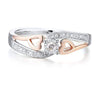 True Love Diamond Promise Ring in 10K Rose Gold & Sterling Silver 1/10 cttw