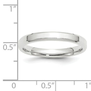 Women's 14K White Gold Bevel Edge Comfort Fit (From 3mm to 4mm)