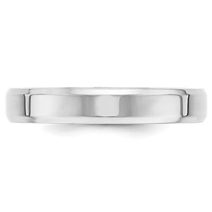 Women's 14K White Gold Bevel Edge Comfort Fit (From 4mm to 6mm)