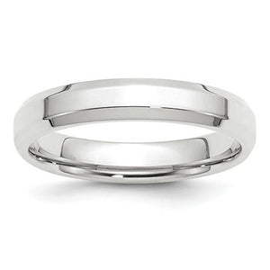Men's 14K White Gold Bevel Edge Comfort Fit Band (From 4mm to 6mm)