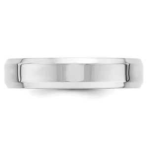 Men's 14K White Gold Bevel Edge Comfort Fit Band (From 4mm to 6mm)
