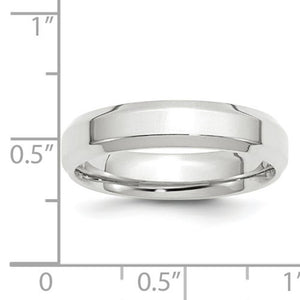 Men's 14K White Gold Bevel Edge Comfort Fit Band (From 4mm to 6mm)