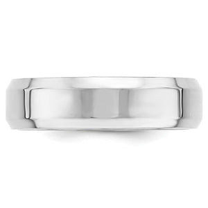 Men's 14K White Gold Bevel Edge Comfort Fit Band (From 4mm to 6mm)