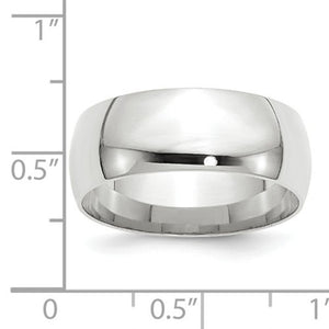 Men's 14K White Gold Comfort Fit Band (From 3mm to 8mm)