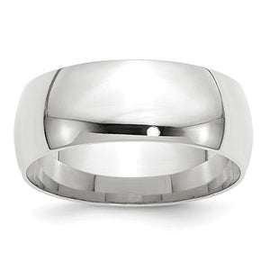 Men's 14K White Gold Comfort Fit Band (From 3mm to 8mm)