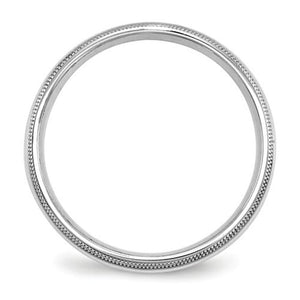 Men's 14K White Gold Double Milgrain Comfort Fit Band (From 5mm to 8mm)
