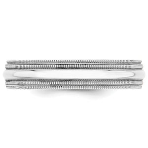 Men's 14K White Gold Double Milgrain Comfort Fit Band (From 5mm to 8mm)