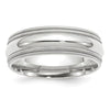 Men's 14K White Gold Double Milgrain Comfort Fit Band (From 5mm to 8mm)