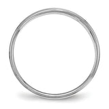 Men's 14K White Gold Flat With Step Edge Band (From 4mm to 10mm)