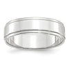 Men's 14K White Gold Flat With Step Edge Band (From 4mm to 10mm)