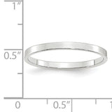 Women's 14K White Gold Flat Band (From 2mm to 4mm)