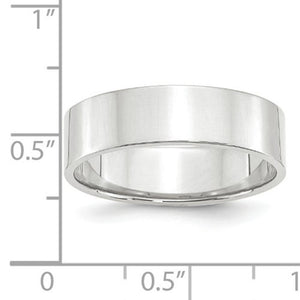 Men's 14K White Gold Flat Band (From 3mm to 8mm)