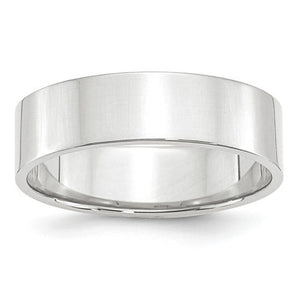 Men's 14K White Gold Flat Band (From 3mm to 8mm)