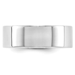 Men's 14K White Gold Flat Band (From 3mm to 8mm)