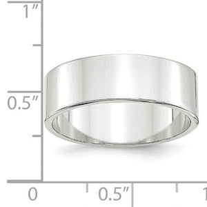 Men's 14K White Gold Flat Band (From 3mm to 8mm)