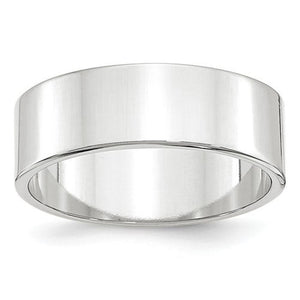 Men's 14K White Gold Flat Band (From 3mm to 8mm)