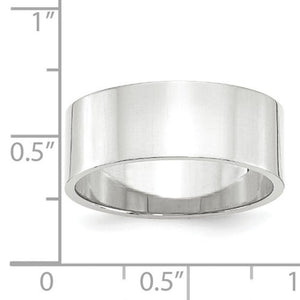 Men's 14K White Gold Flat Band (From 3mm to 8mm)
