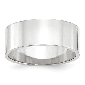 Men's 14K White Gold Flat Band (From 3mm to 8mm)