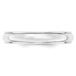 Men's 14K White Gold Half Round With Edge Band (From 3mm to 8mm)
