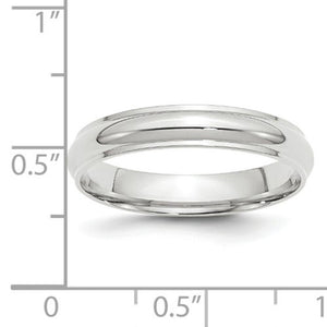 Men's 14K White Gold Half Round With Edge Band (From 3mm to 8mm)