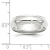 Men's 14K White Gold Half Round With Edge Band (From 3mm to 8mm)