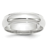 Men's 14K White Gold Half Round With Edge Band (From 3mm to 8mm)