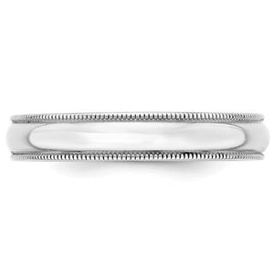 Men's 14K White Gold Milgrain Half Round Band (From 4mm to 6mm)